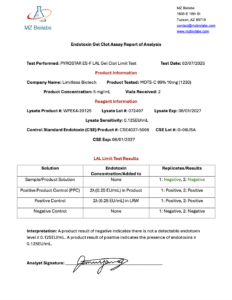 Endotoxin Gel Clot Assay Report_MOTS-C_99_10mg_2-7-25_Limitless